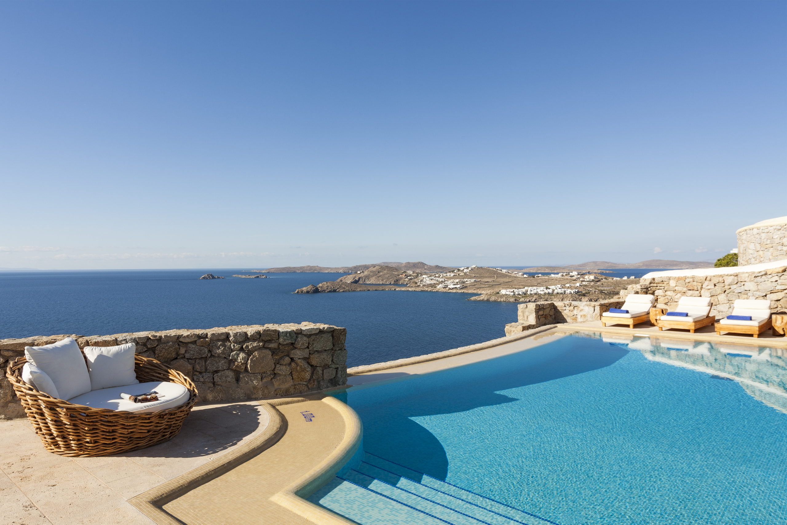 Rent a villa in Mykonos, Greece for ultimate privacy, infinity pool and amazing sea views.